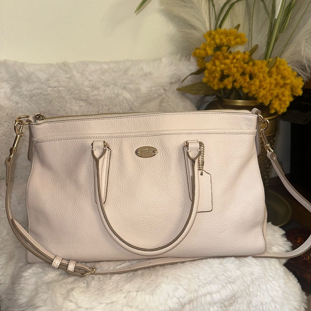 COACH MORGAN SATCHEL IN PEBBLE  SUEDE
LEATHER - Picture 2 of 11